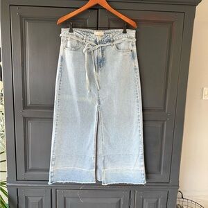 Habitual Light Blue Denim maxi skirt with front slit